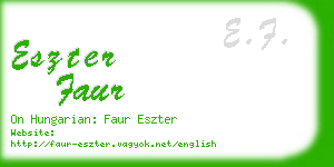 eszter faur business card